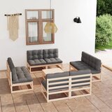 The Living Store Vrtna sedežna garnitura 9-delna z blazinami trdna borovina - Vrtna Sedežna Garnitura, (21474222) | Shoptok.si