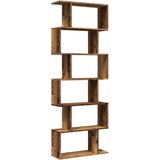 vidaXL Pregrada s knjižno omaro 6-nadstr. starinski les 70x24x193 cm | Shoptok.si