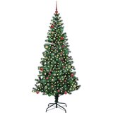 vidaXL Umjetno predsvijetljeno božićno drvce Zelena 210 cm PVC i metal | shoptok.hr
