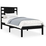 Furnova Posteljni okvir črn iz trdnega lesa 75x190 cm, (21933771) | Shoptok.si