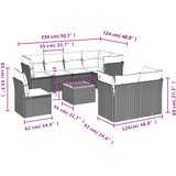  9-dijelni set vrtnih sofa od poliratana s jastucima sivi | shoptok.hr