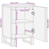  Kopalniška omarica Naravna 38 x 33,5 x 58 cm Masiven les manga, (5000112517) | Shoptok.si