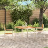 vidaXL Set vrtnih stolov Srebrna Tikov les Standard Ergonomsko | Shoptok.si