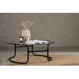 Lomma klub stolić ⌀110 cm, crni
