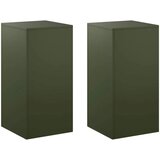  Stalak za biljke 2 pcs Maslinastozelena 40 x 40 x 80 cm Čelik - Maslinastozelena 2x (40 x 40 x 80 cm) | shoptok.hr