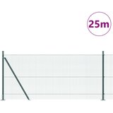 vidaXL varjena žičnata ograja z 13 stebri z robom Zelena 0.8x25 m Kovina | Shoptok.si