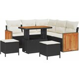  Sjedeća garnitura za vrt 9 kom. 6-Broj sjedala Crna i Krema 216 x 216 x 85 cm | shoptok.hr