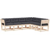  6-dijelni set vrtnih sofa od masivne borovine s jastucima | shoptok.hr