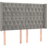  Uzglavlje s ušima svjetlosivo 147x16x118/128 cm baršunasto | shoptok.hr