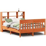 vidaXL Posteljni okvir brez vzmetnice voščeno rjav 135x190 cm borovina | Shoptok.si