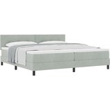 Box Spring postelja z vzmetnico svetlo siva 200x200 cm žamet | Shoptok.si