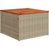 vidaXL set 6-delne vrtne sedežne garniture z blazinami Bež Poli Ratan Akacija, 2-sedežna vrtna sedežna garnitura s shranjevanjem in blazinami Bež Poli Ratan | Shoptok.si