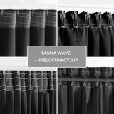 Restilo zasłona BLACKOUT kolor czarny szarfa upinająca styl klasyczny taśma materiał blackout 140x230 | shoptok.hr