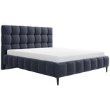 MID.YOU OBLAZINJENA POSTELJA 140 cm x 200 cm , les, tekstil, leseni material modra | Shoptok.si
