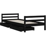 Okvir dječjeg kreveta s ladicama crni 80 x 200 cm od borovine | shoptok.hr