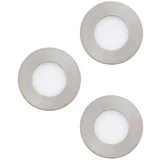 Eglo set ugradbenih LED svjetiljki Fueva 1 (8,1 W, D x Š x V: 8,5 x 8,5 x 3 cm, Mat nikal, 3 Kom., Topla bijela)
