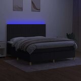  Box spring postelja z vzmetnico LED črna 160x200 cm blago | Shoptok.si