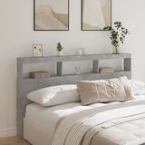 Ormarić za uzglavlje LED svjetlima boja betona 180x17x102 cm | shoptok.hr
