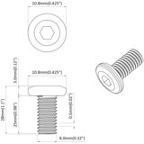  Vijak 2 pcs Srebrno 8 x 25 mm Čelik | shoptok.hr