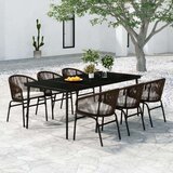  7-dijelni vrtni blagovaonski set smeđi | shoptok.hr