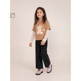 Sinsay Pamučna majica s čipkastim rukavima i motivom medvjedića | shoptok.hr