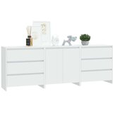 vidaXL 3-delna komoda bela iz inženirskega lesa | Shoptok.si