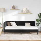 vidaXL Kotna postelja z vzglavjem Črna 90 x 190 cm Žamet | Shoptok.si