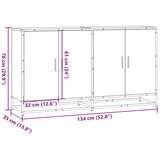 vidaXL Komoda dimljeni hrast 134x35x76 cm inženirski les | Shoptok.si
