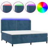 The Living Store Box spring postelja z vzmetnico LED temno modra 200x200cm žamet - Box Spring Postelja, (21491775) | Shoptok.si
