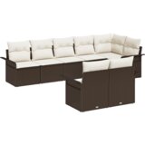  Set vrtnih kauča s jastučićima smeđi Poly Rattan | shoptok.hr