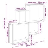  Zidna polica Artisan hrast 80x15x78,5 cm izrađeno drvo | shoptok.hr