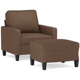  Fotelja s tabureom smeđa 60 cm od tkanine | shoptok.hr