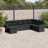 vidaXL 8-dijelni set vrtnih sofa od poliratana s jastucima crni Cijene