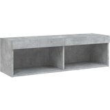 TV ormarić s LED svjetlima siva boja betona 100x30x30 cm | shoptok.hr