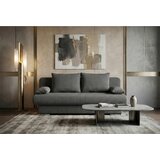 P & B ZOFA S POSTELJNO FUNKCIJO, temno siva tekstil, leseni material | Shoptok.si
