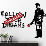 Wallity Zidna dekoracija Banksy Metal 06, 64x42 46x87 cm, Crno-bijelo-crvena | Eponuda.ba