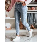 DStreet Spodnie damskie jeansowe slim fit z paskiem BOTANIDA niebieskie