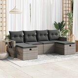 vidaXL 6-dijelni set vrtnih sofa od poliratana s jastucima sivi | shoptok.hr
