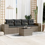 Maison Chic Seti vrtnega pohištva - Vrtna garnitura - Vrtni pohištvo set 5-delna z blazinami siv poli ratan, (21814176) | Shoptok.si