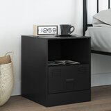 The Living Store Nočna omarica črna 34,5x39x44 cm jeklo - Nočna Omarica, (21568379) | Shoptok.si