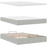  Otomanski krevet s madracem svijetlosivi 140x200 cm baršunasti | shoptok.hr