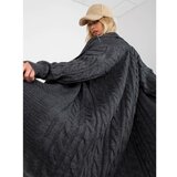 Fashion Hunters Dark gray three-piece knitted set with a cardigan Cene