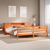  Krevet s regalom za knjige bez madraca 200x200 cm od borovine | shoptok.hr