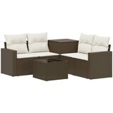  Set sofe 6 kom. Smeđa i krem bijela Poli Rattan i čelik | shoptok.hr