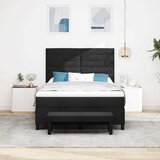  s opruga kutije s uzglavljem Crna 140 x 190 cm tkanina | shoptok.hr