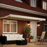 Ručna zlačivna tenda s LED diodama Krema i bijela 4 × 3 m | shoptok.hr