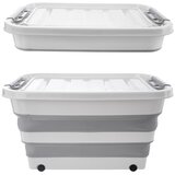 Orion Belo-siva plastična škatla za shranjevanje s pokrovom 54x39x28 cm Kemp – | Shoptok.si