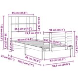 vidaXL Knjižna postelja brez ležišča bela 90x190cm trdna borovina | Shoptok.si