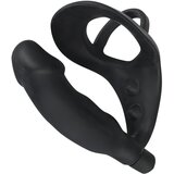 Black Velvets Black Velvet - penis analni vibrator s prstenom za penis i testise (crni) | shoptok.hr