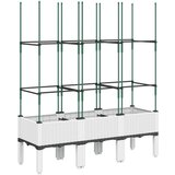 Maison Chic Cvetlično korito - Cvetlični Lonec z oporno mrežo belo 120x40x142,5 cm PP, (21789170) Cene